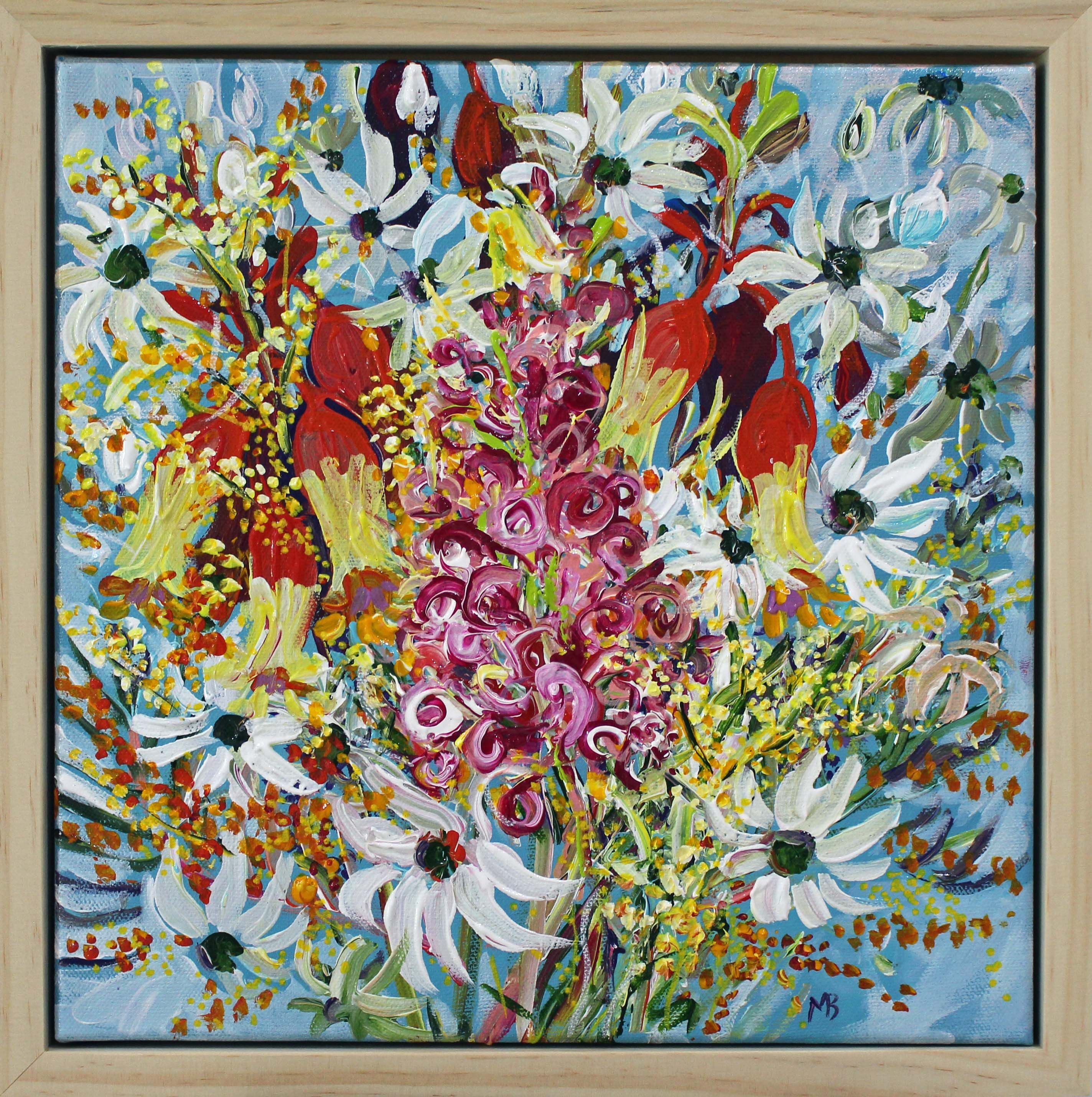 Wildflowers with light blue background 30x30cm Megan_Barrass 1mbe