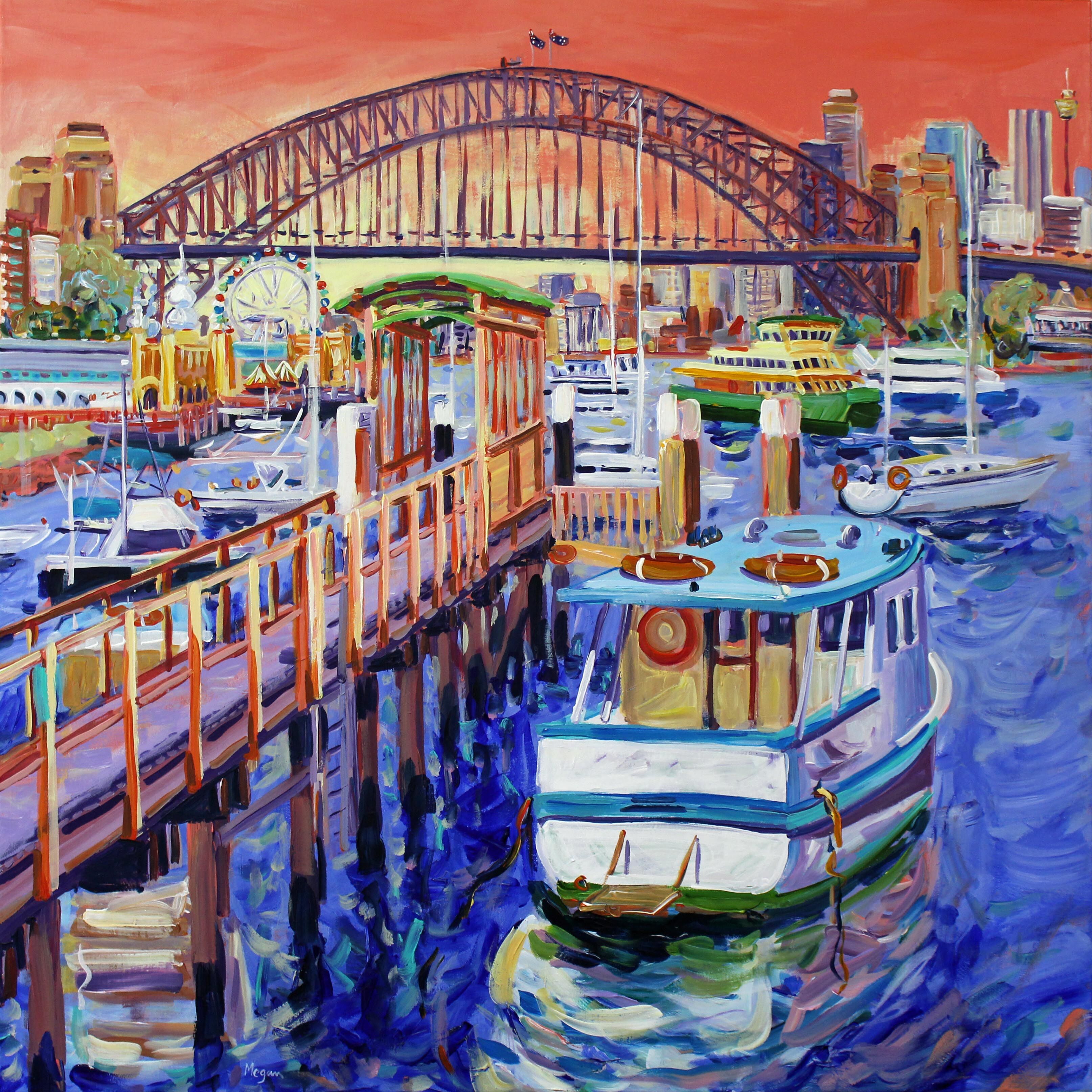 Morning light on the bay, Sydney 91x91cm Megan_Barrass 1mbE