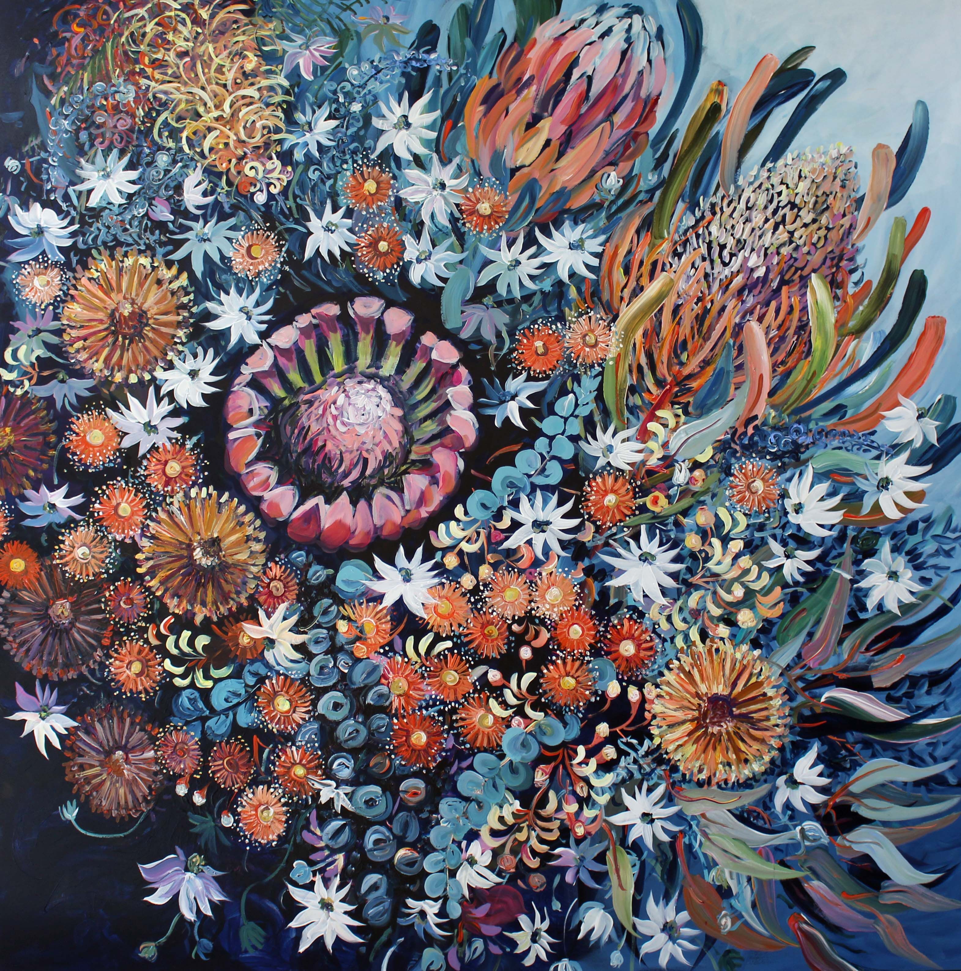 Australian floral Di&Pic 140x140cm SOLD