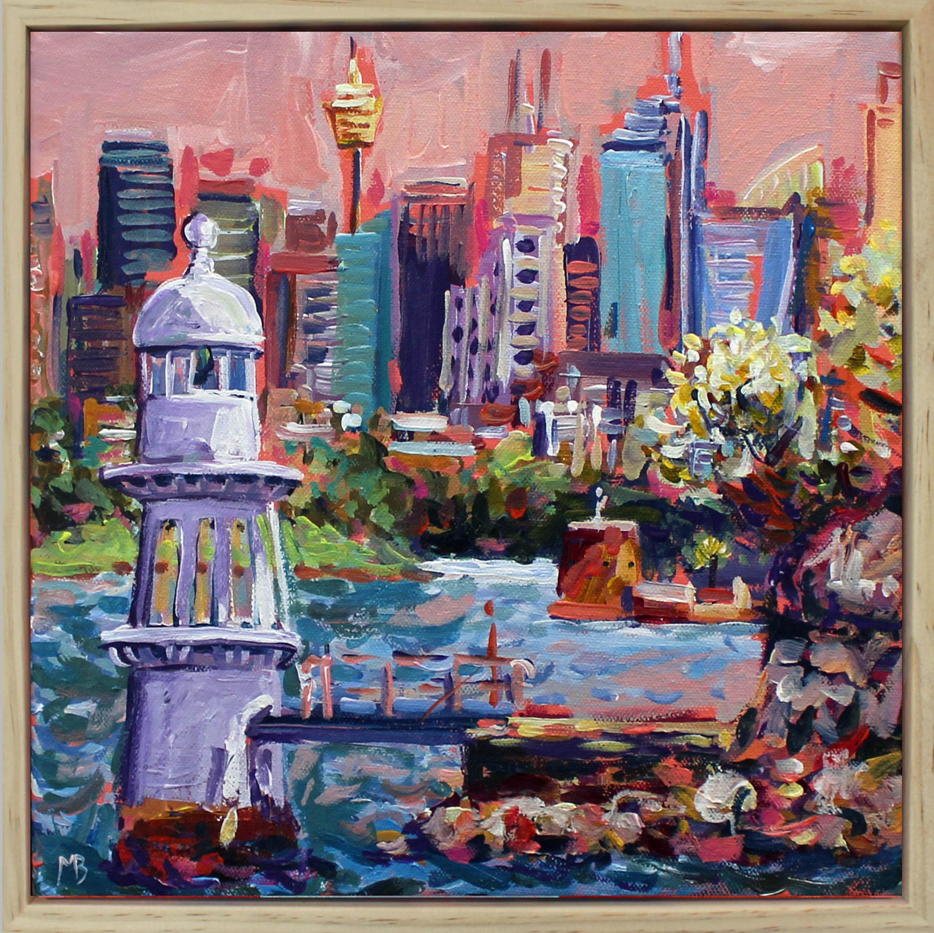 Pink sky 30x30cm framed