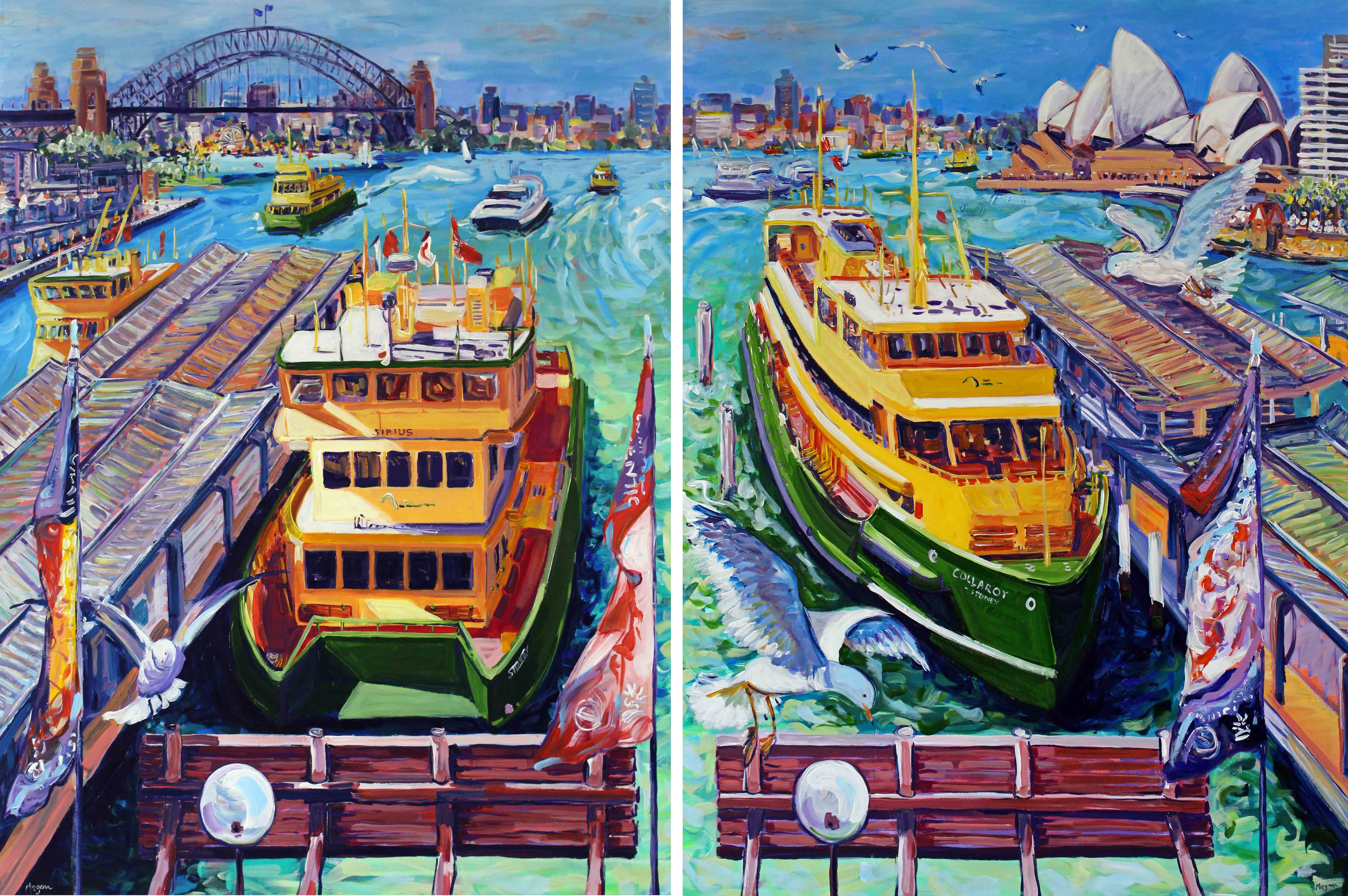 Circular Quay ferries from the Cahill ExpresswayPanel 1&2 Megan_Barrass 1mb